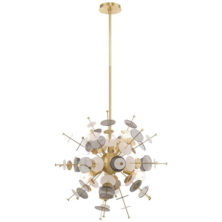 Image 2 Circulo 24" Wide Satin Brass Starburst Pendant Light