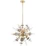 2_Circulo 24" Wide Satin Brass Starburst Pendant Light