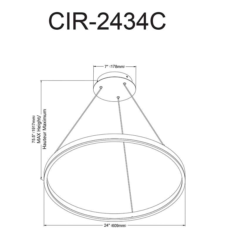 Image 5 Circulo 24" Wide Silver LED Ring Chandelier more views