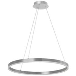 Circulo 24" Wide Silver Finish Chandelier  w/ White Shade