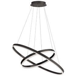 Circulo 29" Wide Matte Black Two-Ring LED Chandelier