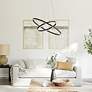 3_Circulo 29" Wide Matte Black Two-Ring LED Chandelier more views
