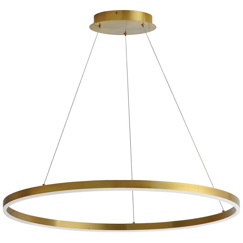 Image 1 Circulo 32" Wide Aged Brass 63W Chandelier