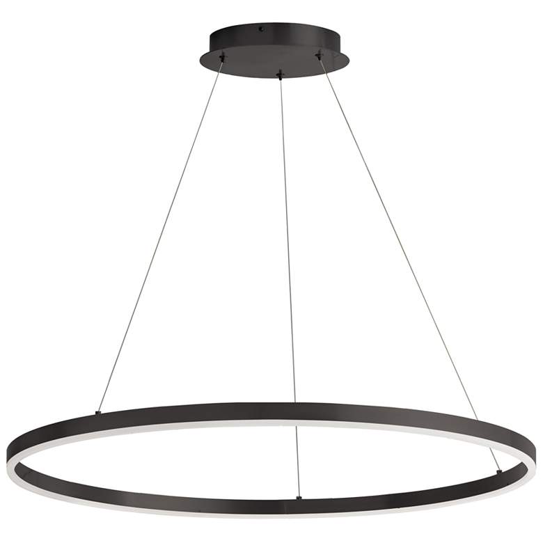 Image 1 Circulo 32 inch Wide Matte Black 63W Chandelier