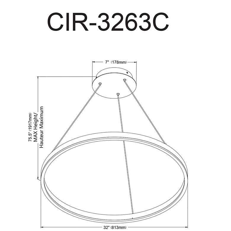 Image 3 Circulo 32" Wide Matte Black 63W Chandelier more views