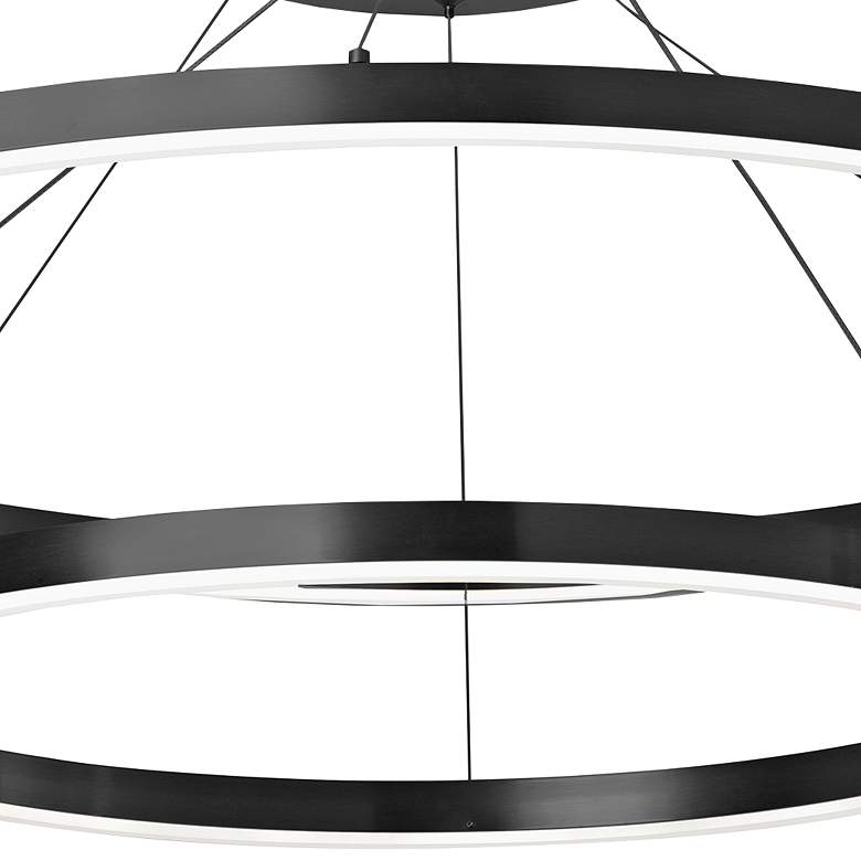 Image 4 Circulo 32" Wide Matte Black LED 2-Tier Ring Pendant Light more views