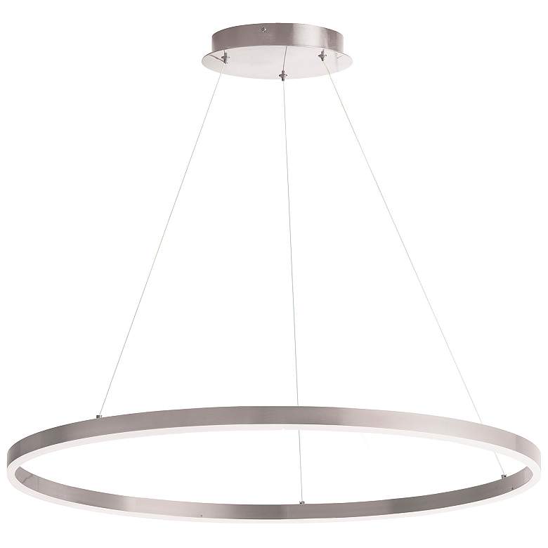Image 1 Circulo 32" Wide Silver LED Ring Chandelier