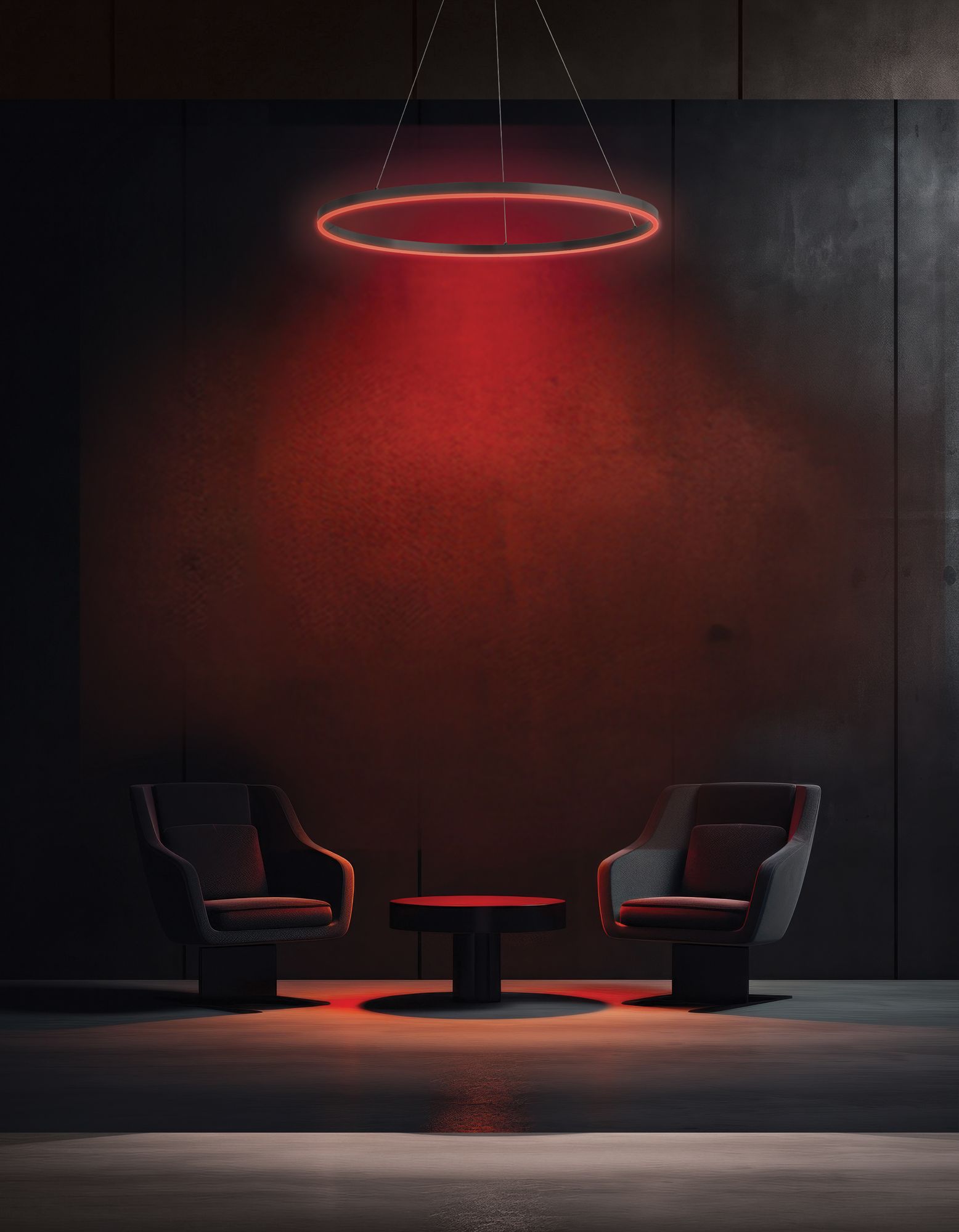 Image 2 Circulo 32" Wide Matte Black Finish Chandelier  w/ White Shade more views