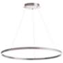 Circulo 32" Wide Silver Finish Chandelier  w/ White Shade