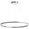 Circulo 32" Wide Silver Finish Chandelier  w/ White Shade