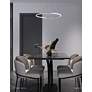 Circulo 32" Wide Silver Finish Chandelier  w/ White Shade