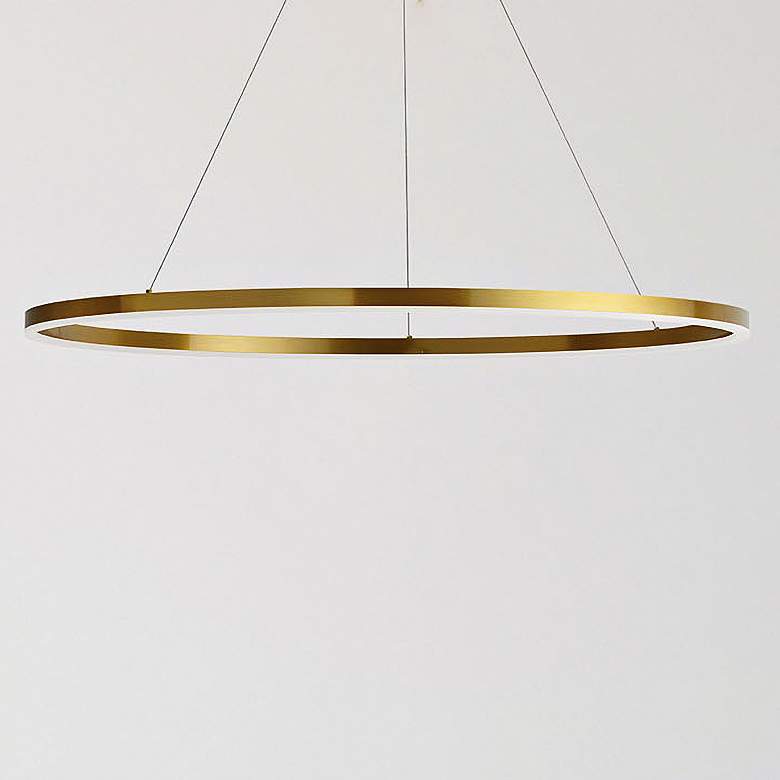 Image 2 Circulo 44" Wide Aged Brass LED Ring Pendant Light