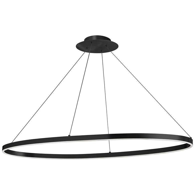 Image 1 Circulo 44" Wide Matte Black LED Oval Chandelier