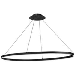 Circulo 44" Wide Matte Black LED Oval Chandelier