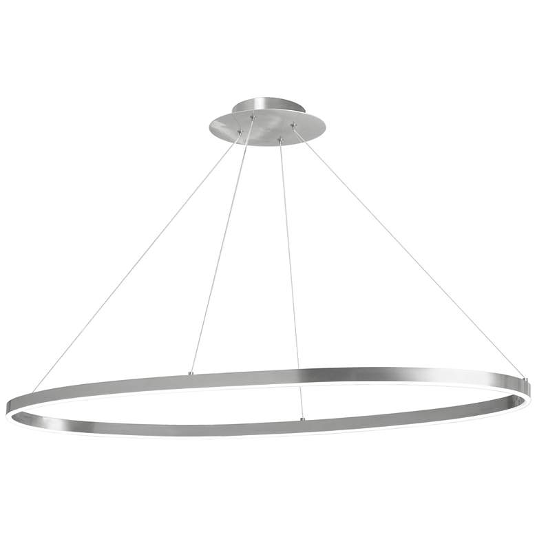 Image 1 Circulo 44" Wide Silver LED Ring Chandelier