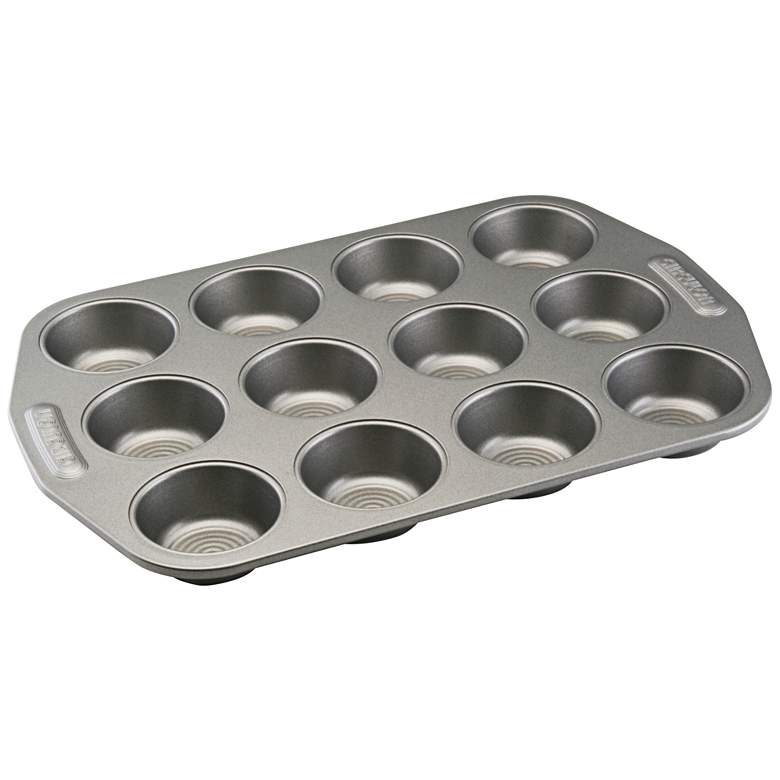 Image 1 Circulon Glide Gray 12-Cup Nonstick Bakeware Muffin Pan