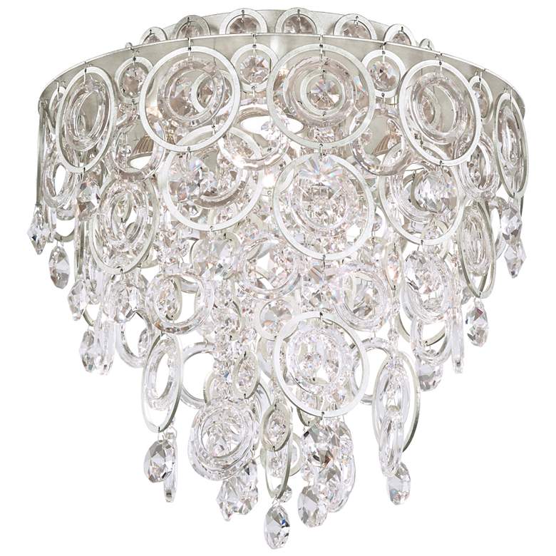 Image 1 Circulus 14.5 inchH x 14 inchW 4-Light Crystal Flush Mount in Antique Sil