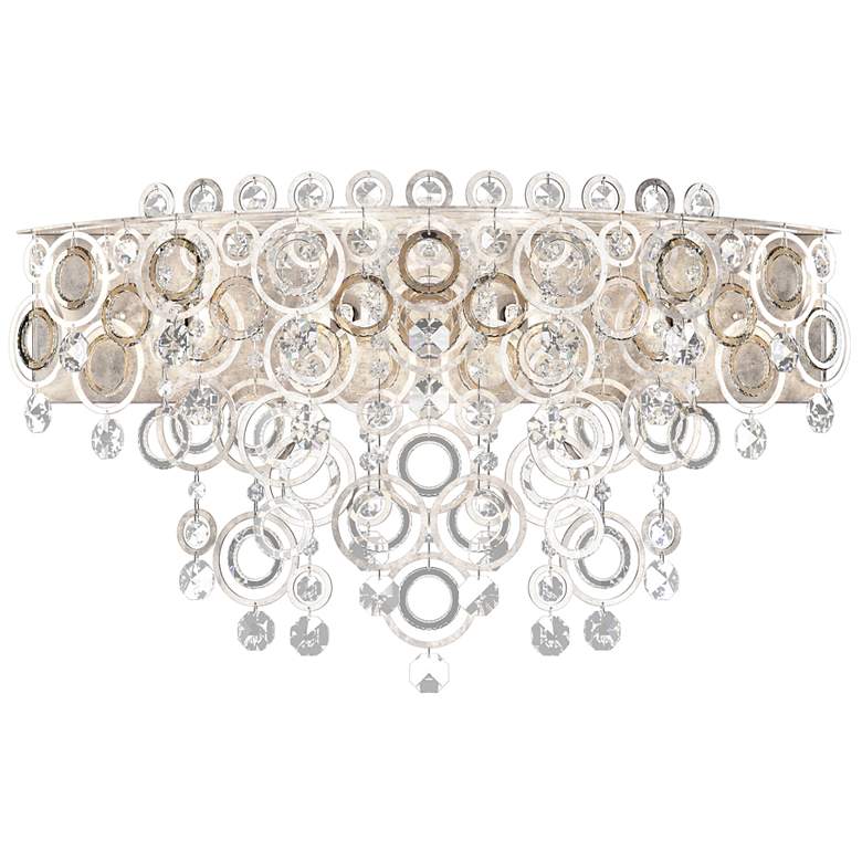 Image 2 Circulus 4-Light Wall Sconce in Antique Silver with Optic Crystal