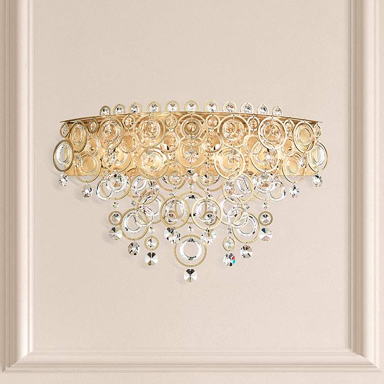 Image 1 Circulus 4-Light Wall Sconce in Antique Silver with Optic Crystal