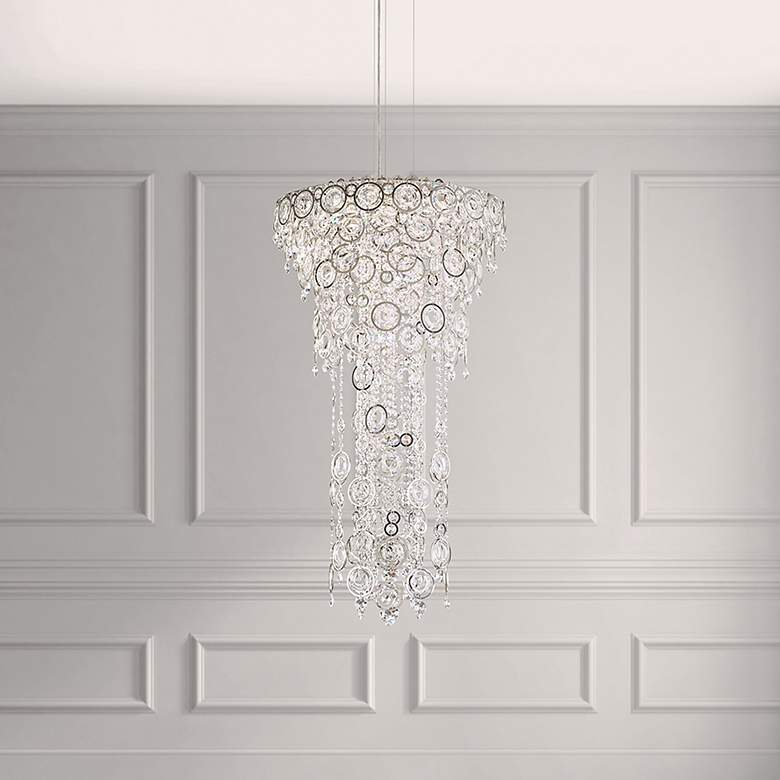 Image 1 Circulus 44.5"H x 24"W 6-Light Crystal Pendant in Polished Stainl