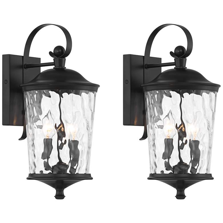Image 1 Cirilla 17 1/2" High Matte Black Outdoor Wall Light Set of 2
