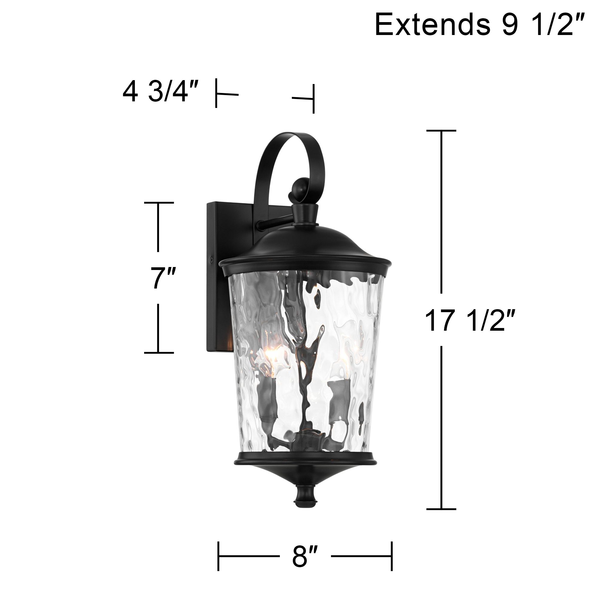 Cirilla 17 1/2" High Matte Black Outdoor Wall Light Set of 2