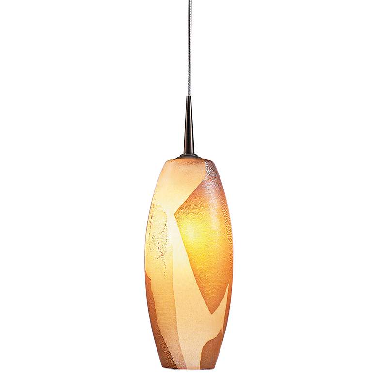 Image 1 Ciro 3 3/4"W Matte Chrome LED Mini Pendant with Gold Glass