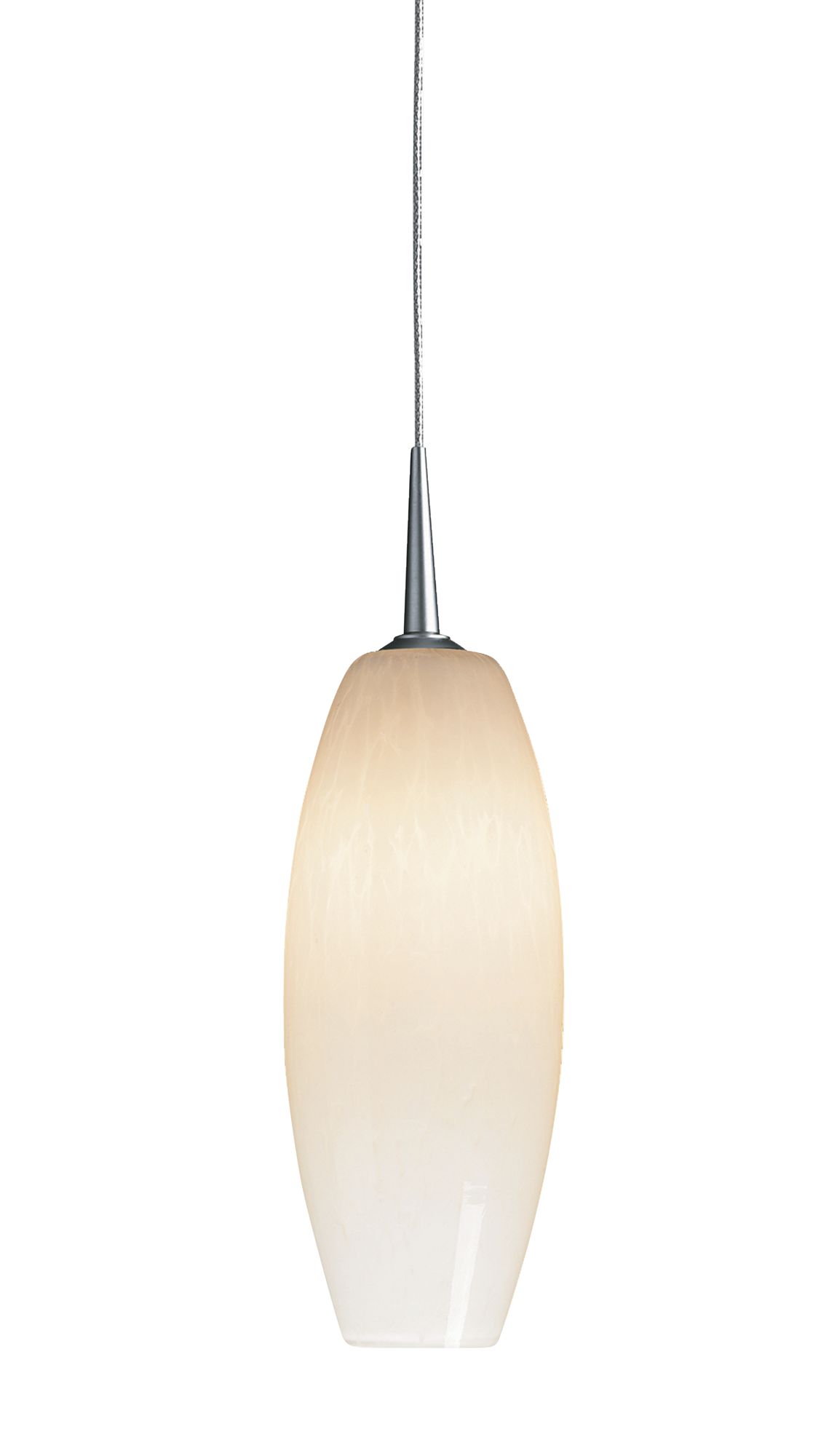 Ciro LED Pendant Matte Chrome Finish White Glass Shade