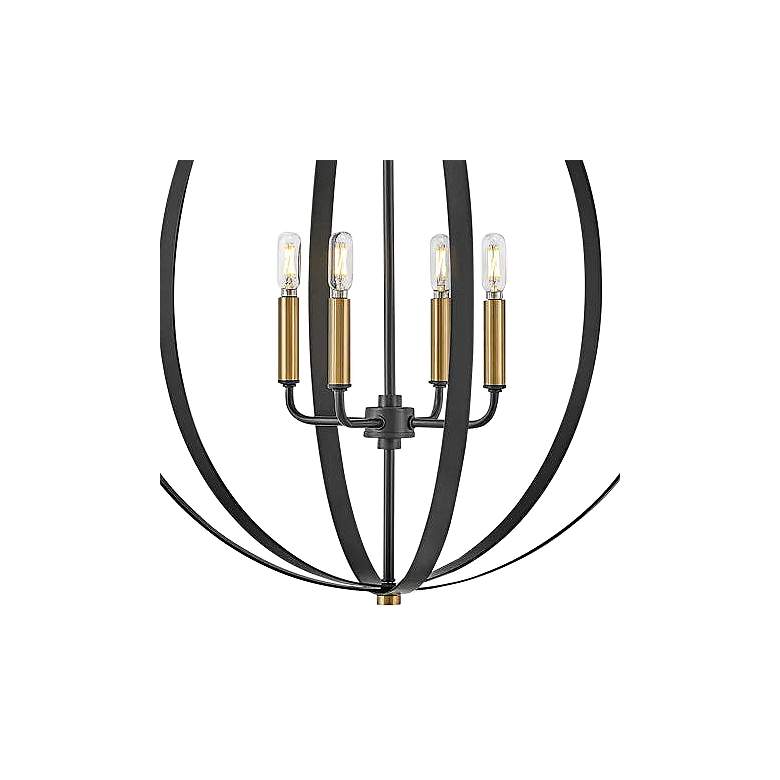 Image 4 Cirque 24" Wide Black Steel 4-Light Orb Chandelier more views