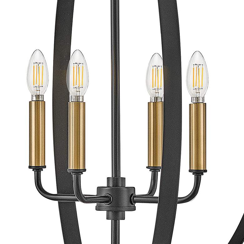 Image 5 Cirque 24" Wide Black Steel 4-Light Orb Chandelier more views