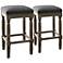 Cirque 26" Gray Fabric Counter Stools Set of 2