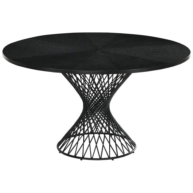 Image 1 Cirque 54 in. Round Dining Table in Black Wood and Metal