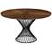 Cirque 54" Wide Walnut Wood Black Metal Round Dining Table
