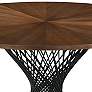 2_Cirque 54" Wide Walnut Wood Black Metal Round Dining Table more views