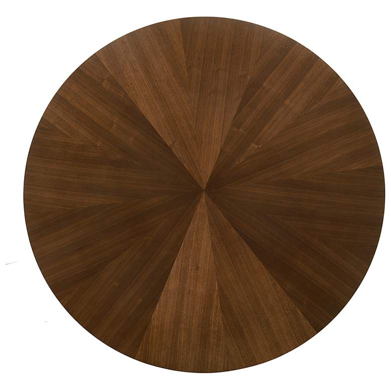 Image 4 Cirque 54" Wide Walnut Wood Black Metal Round Dining Table more views