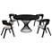 Cirque and Jackie 5 Piece 54 In. Round Dining Set in Black Mdf and Metal