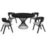 Cirque and Jackie 5 Piece 54 In. Round Dining Set in Black Mdf and Metal