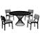 Cirque and Lima 5 Piece 54 In. Round Dining Set in Black Mdf and Metal