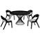 Cirque and Polly 5 Piece 54 In. Round Dining Set in Black Mdf and Metal