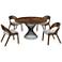 Cirque and Polly 5 Piece 54 In. Round Dining Set in Walnut Mdf and Metal