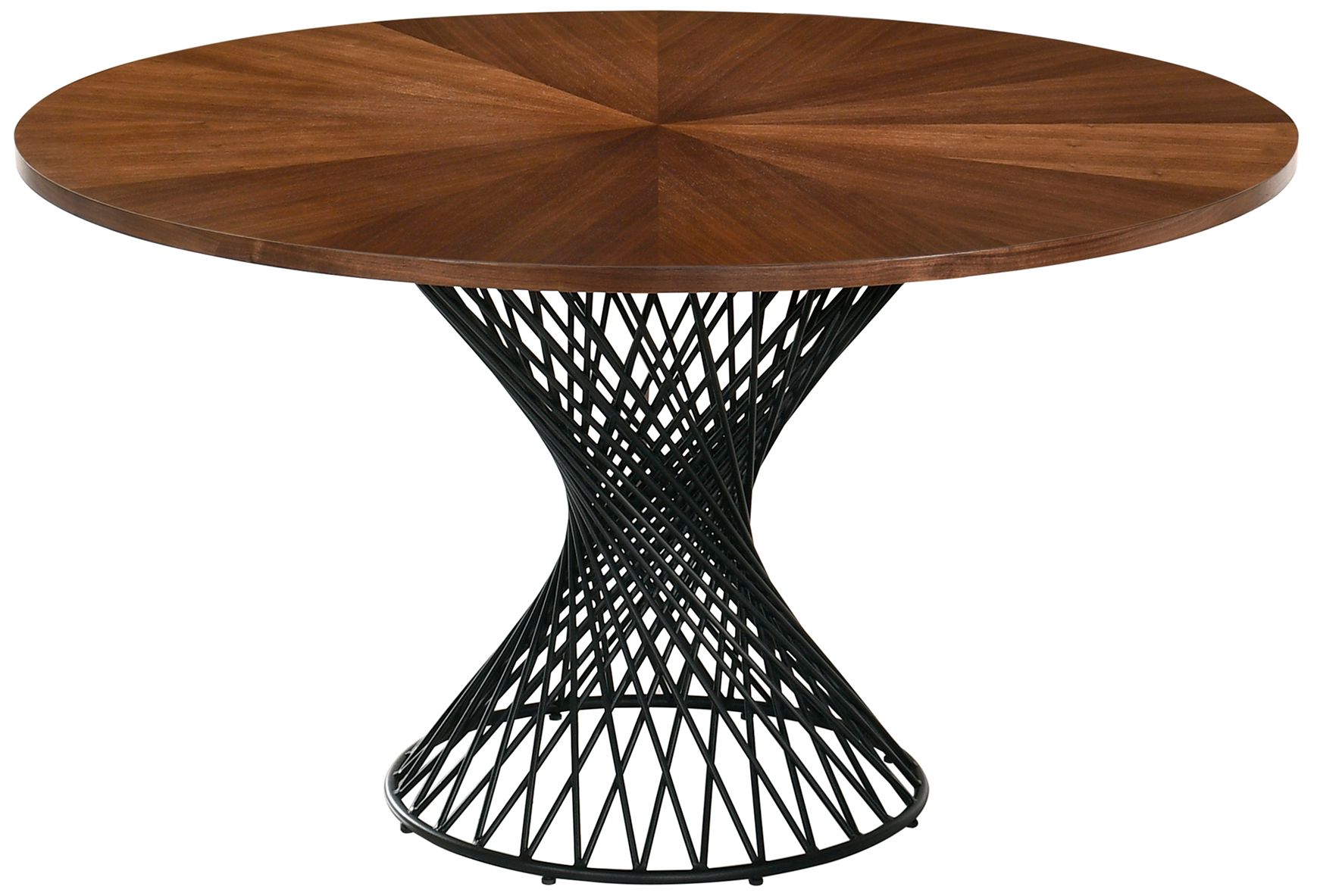 Image 5 Cirque and Polly 5 Piece 54 In. Round Dining Set in Walnut Mdf and Metal more views