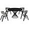 Cirque and Rowan 5 Piece 54 In. Round Dining Set in Black Mdf and Metal