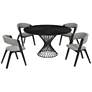 Cirque and Rowan 5 Piece 54 In. Round Dining Set in Black Mdf and Metal