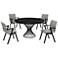 Cirque and Varde 5 Piece 54 In. Round Dining Set in Black Mdf and Metal