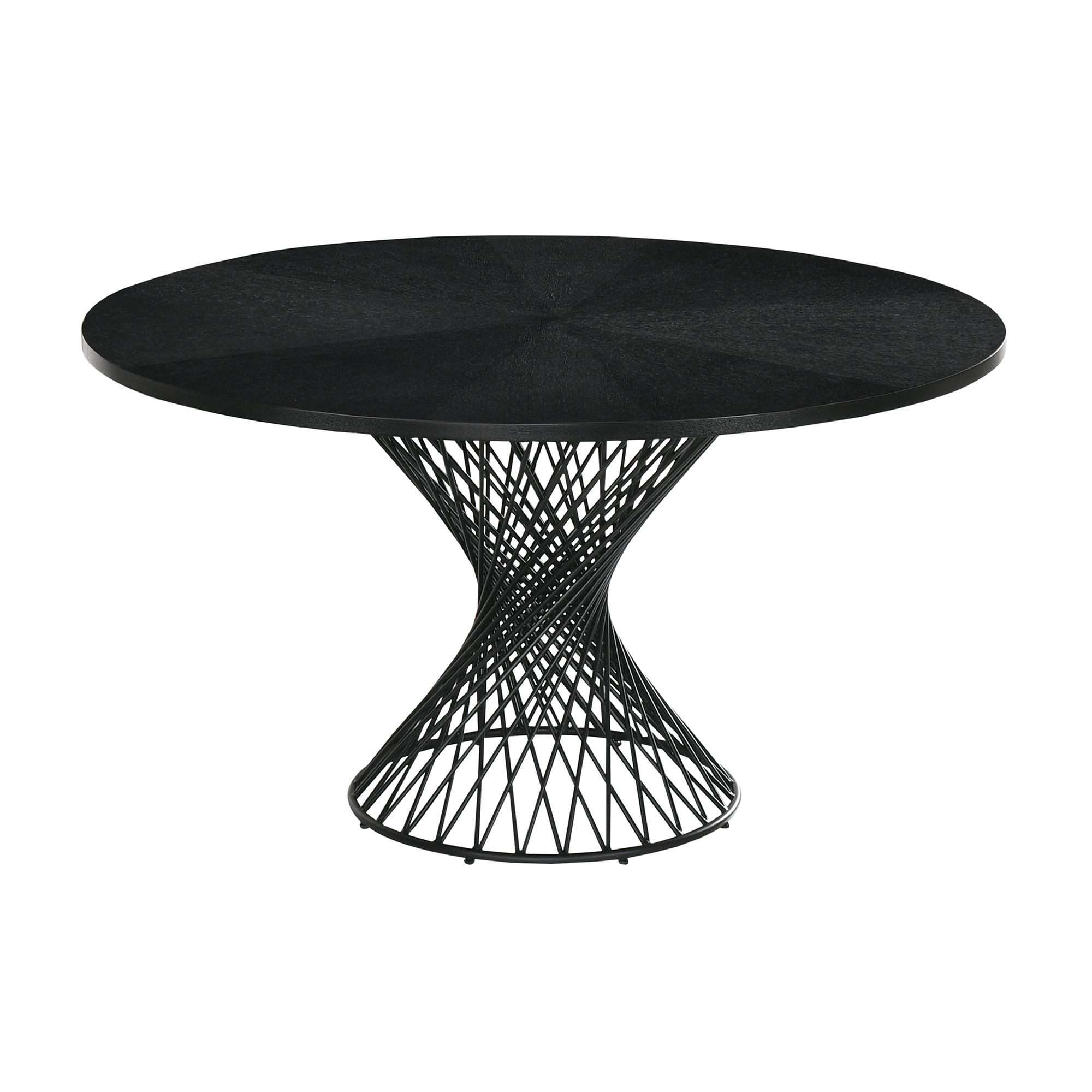 Image 5 Cirque Channell 5 Piece Dining Table Set in Black Wood and Charcoal Fabric more views