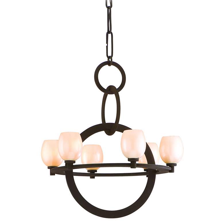 Image 1 Cirque Collection Brown Suede 28 1/2 inch Wide Chandelier