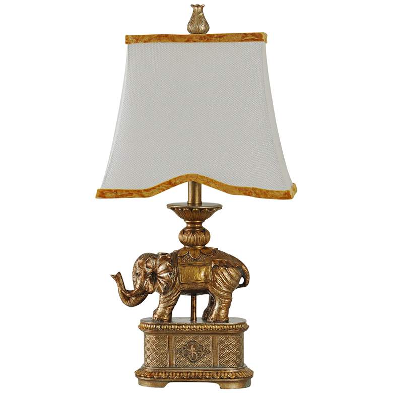 Image 1 Cirque D&#39;Elefant Antique Gold Animal Sculpture Table Lamp
