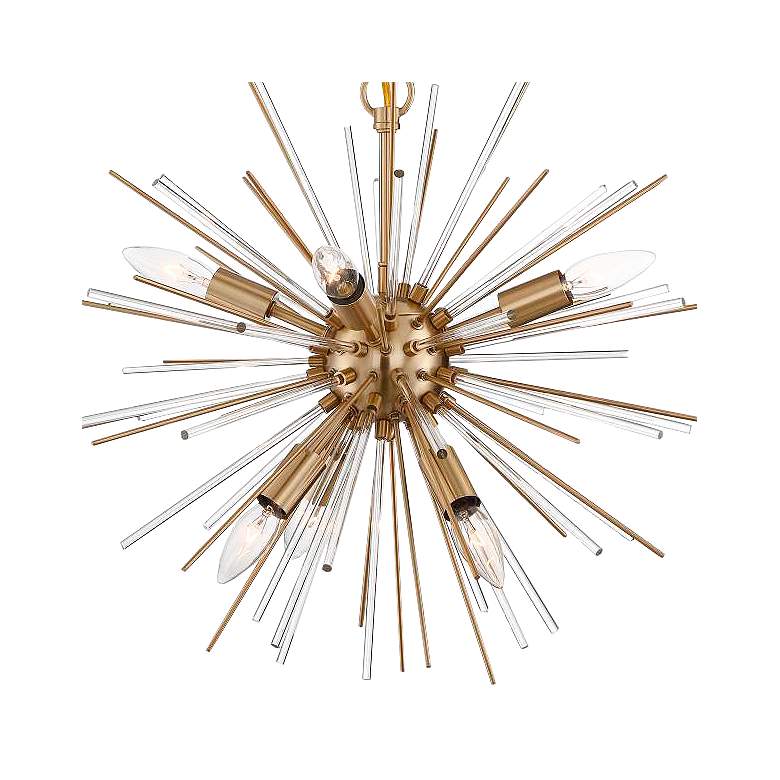 Image 2 Cirrus 16" Wide Vintage Brass 6-Light Chandelier more views