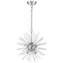 Cirrus; 6 Light; Chandelier; Polished Nickel Finish with Glass Rods