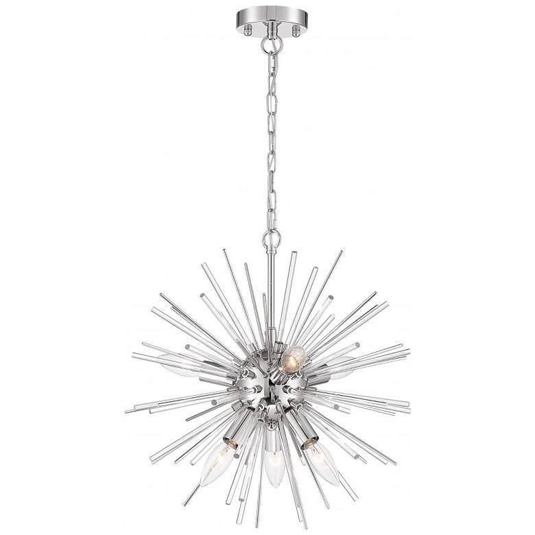 Image 1 Cirrus; 8 Light; Chandelier; Polished Nickel Finish with Glass Rods